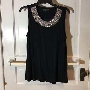 Dress Barn black diamond studded sleeveless blouse